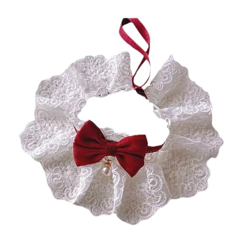 Gralara Katzenspitzen Bowknot Collar Cats Schal von Gralara