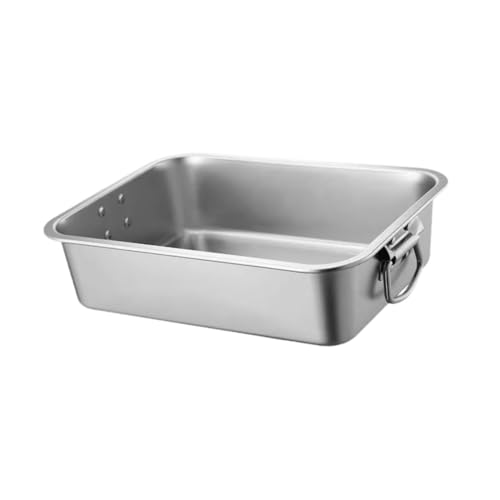 Gralara Katzentoilette aus Edelstahl, erhöhte Katzentoilette für alle Arten von Katzenstreu, 50cmx35cmx15cm Gralara Katzentoilette aus Edelstahl, erhöhte Katzentoilette für alle Arten von Katzenstreu, 50cmx35cmx15cm von Gralara