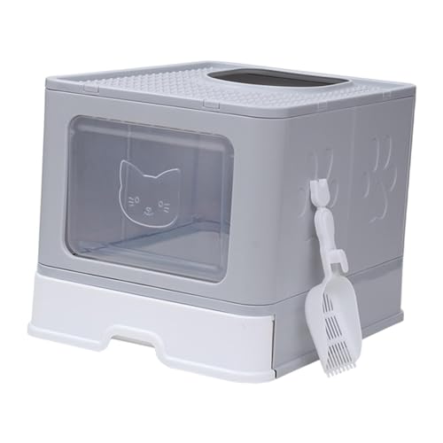 Gralara Katzentoilette mit Haube, Katzentoilette mit Vordertür, Haustierzubehör, Abnehmbarer Fronteingang, Oberer Ausgang, GRAU Gralara Katzentoilette mit Haube, Katzentoilette mit Vordertür, Haustierzubehör, Abnehmbarer Fronteingang, Oberer Ausgang, GRAU von Gralara