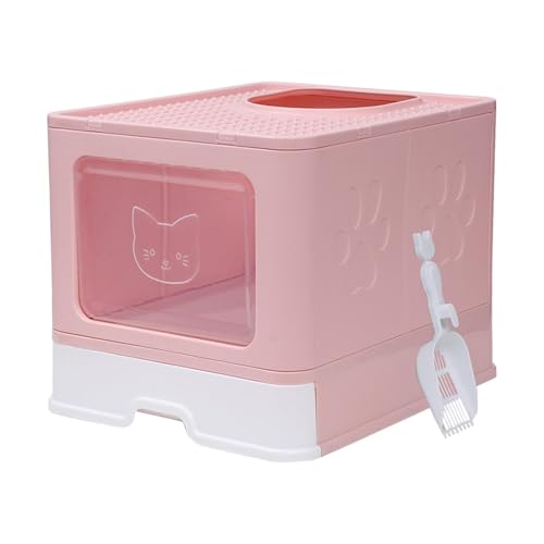 Gralara Katzentoilette mit Haube, Katzentoilette mit Vordertür, Haustierzubehör, Abnehmbarer Fronteingang, Oberer Ausgang, ROSA Gralara Katzentoilette mit Haube, Katzentoilette mit Vordertür, Haustierzubehör, Abnehmbarer Fronteingang, Oberer Ausgang, ROSA von Gralara