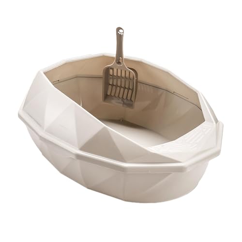 Gralara Katzentoilette mit Offener Oberseite, Katzentoilette mit Hoher Seite Und Hohlem Löffel, Katzentoilette für Kätzchen, Kleintiere, Katzen, Haustiergesch, Beige Gralara Katzentoilette mit Offener Oberseite, Katzentoilette mit Hoher Seite Und Hohlem Löffel, Katzentoilette für Kätzchen, Kleintiere, Katzen, Haustiergesch, Beige von Gralara