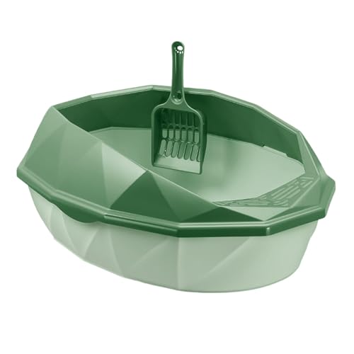 Gralara Katzentoilette mit Offener Oberseite, Katzentoilette mit Hoher Seite Und Hohlem Löffel, Katzentoilette für Kätzchen, Kleintiere, Katzen, Haustiergesch, Grün Gralara Katzentoilette mit Offener Oberseite, Katzentoilette mit Hoher Seite Und Hohlem Löffel, Katzentoilette für Kätzchen, Kleintiere, Katzen, Haustiergesch, Grün von Gralara