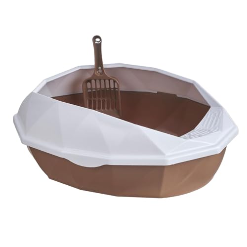 Gralara Katzentoilette mit Offener Oberseite, Katzentoilette mit Hoher Seite Und Hohlem Löffel, Katzentoilette für Kätzchen, Kleintiere, Katzen, Haustiergesch, Kaffee Gralara Katzentoilette mit Offener Oberseite, Katzentoilette mit Hoher Seite Und Hohlem Löffel, Katzentoilette für Kätzchen, Kleintiere, Katzen, Haustiergesch, Kaffee von Gralara