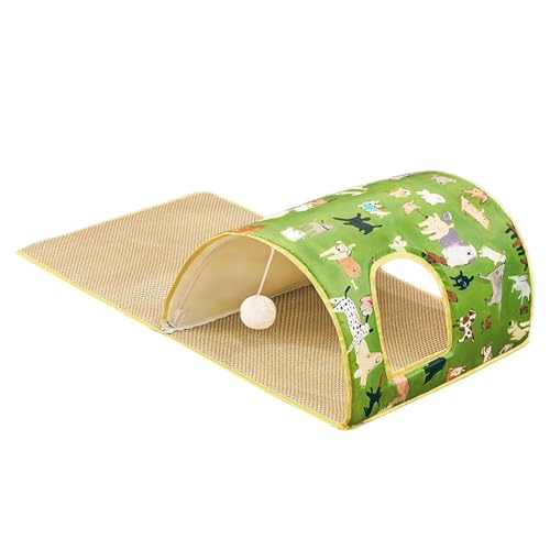 Gralara Katzentunnel Katzenbett Leicht zu tragen Hundehütte Haustiertunnel Isomatte Kühlbettmatte, Grün von Gralara