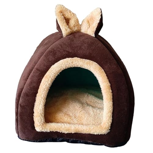 Gralara Kleintier-Haustierhöhlenbett Meerschweinchenbett Winter mit abnehmbarem Kissen für Kaninchen, S von Gralara