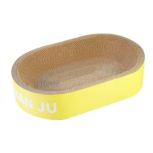 Gralara Luxuriöses Katzen-Loungebett aus Wellpappe, ovales Liegebett, verschleißfest, vielseitiges Katzenspielzeug zum Kratzen der Pfoten von Katzen, S Gralara Luxuriöses Katzen-Loungebett aus Wellpappe, ovales Liegebett, verschleißfest, vielseitiges Katzenspielzeug zum Kratzen der Pfoten von Katzen, S von Gralara