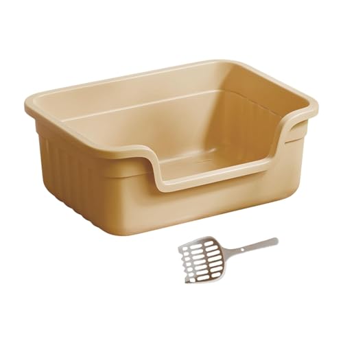 Gralara Offene Haustiertoilette, tragbarer, hochseitiger, leicht zugänglicher Katzentoilette-Sandkasten für kleine und große Katzen, Beige Gralara Offene Haustiertoilette, tragbarer, hochseitiger, leicht zugänglicher Katzentoilette-Sandkasten für kleine und große Katzen, Beige von Gralara