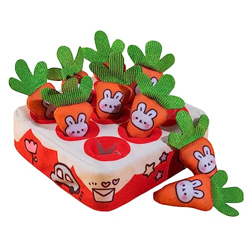 Gralara Plüsch-Karottenmatte, interaktives Hundespielzeug, Hunde-Puzzlespielzeug, langsamer Futterspender, 9 Stück Karotten von Gralara