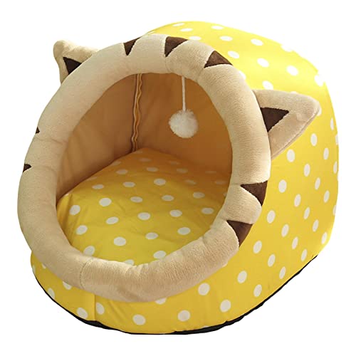 Gralara Praktisches Katzenbett mit Rutschfester Unterseite, Versteck für Kätzchen, Welpen, Kaninchen, 35x35x31cm Gelb Gralara Praktisches Katzenbett mit Rutschfester Unterseite, Versteck für Kätzchen, Welpen, Kaninchen, 35x35x31cm Gelb von Gralara