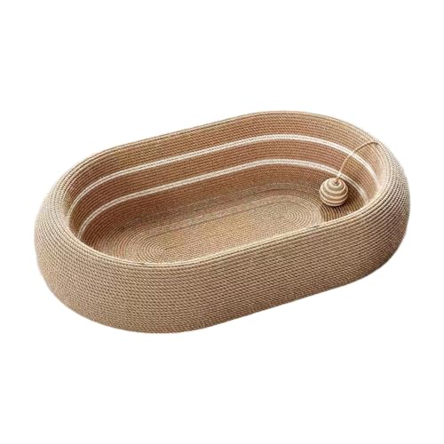 Gralara Sisalbett Katzenkratzbrett Spiel mit Ball Möbelschutz Oval Katzenkratzbrett, Braun Gralara Sisalbett Katzenkratzbrett Spiel mit Ball Möbelschutz Oval Katzenkratzbrett, Braun von Gralara