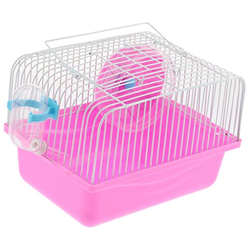 Gralara Tragbarer Kleiner Maushamsterkäfig mit Futterspender Und Laufrad, Rosa Gralara Tragbarer Kleiner Maushamsterkäfig mit Futterspender Und Laufrad, Rosa von Gralara