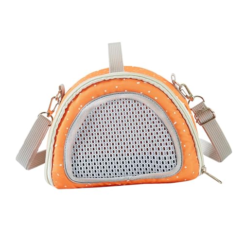 Gralara Tragetasche für Hamster Und Kleintiere mit Netzfenster für Chinchillas Und Igel, Orange von Gralara