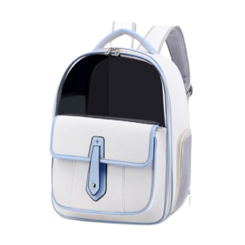 Gralara Tragetasche für Haustiere, Rucksack, Katzen-/Welpentasche, transparentes Fenster, tragbarer Reiseträger für Haustiere, für unterwegs, Weiss von Gralara