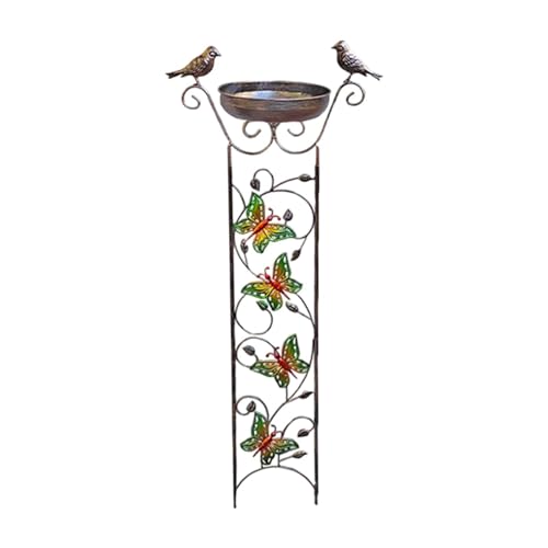 Gralara Vogelbad mit Trellis Outdoor Vogelbad Bowl Yard Dekoration für Terrassentrasen, Schmetterling von Gralara