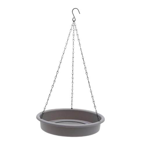 Gralara Vogelfutterspender, Wasserschale, Futterspender mit Kette, mit Metallhaken, Futtertablett für Baum, Grau Gralara Vogelfutterspender, Wasserschale, Futterspender mit Kette, mit Metallhaken, Futtertablett für Baum, Grau von Gralara