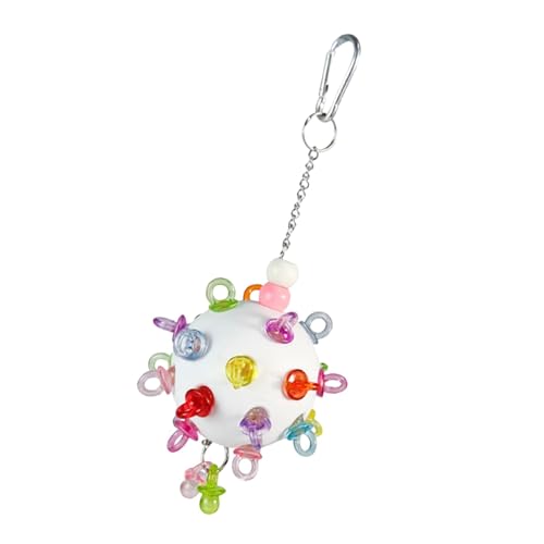 Gralara Vogelkäfig-Hängespielzeug, Papageien-Kauspielzeug, Ballnestzubehör, Futterspielzeug-Fußball für Finken, Aras und andere kleine Vögel, Weiß, Länge 23 cm Gralara Vogelkäfig-Hängespielzeug, Papageien-Kauspielzeug, Ballnestzubehör, Futterspielzeug-Fußball für Finken, Aras und andere kleine Vögel, Weiß, Länge 23 cm von Gralara