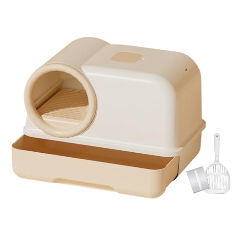 Gralara Vollständig geschlossene Katzentoilette, große Katzentoilette, Sandkasten, modische Kätzchentoilette mit Fronteinstieg, Toilette für, Beige Gralara Vollständig geschlossene Katzentoilette, große Katzentoilette, Sandkasten, modische Kätzchentoilette mit Fronteinstieg, Toilette für, Beige von Gralara