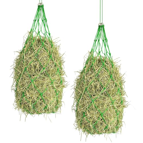 Doppelpack 101,6 cm Nylon Slow Feed Net für Pferde Ziegen Metallclips Überfressen kleines Loch Heunetz für Weidesimulation Doppelpack 101,6 cm Nylon Slow Feed Net für Pferde Ziegen Metallclips Überfressen kleines Loch Heunetz für Weidesimulation von Gramigg
