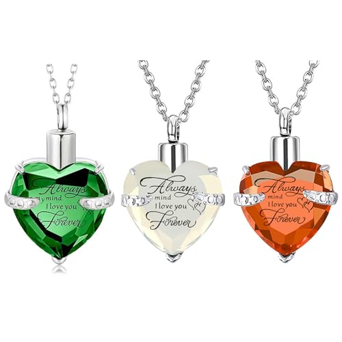 Gramigg 3PCS Pet Memorials Hearts Anhänger Edelstahl Asche Kürbisse Anhänger Halskette Für Einäscherung Asche Haustierfäuleinstrahlung Schmuck Gramigg 3PCS Pet Memorials Hearts Anhänger Edelstahl Asche Kürbisse Anhänger Halskette Für Einäscherung Asche Haustierfäuleinstrahlung Schmuck von Gramigg