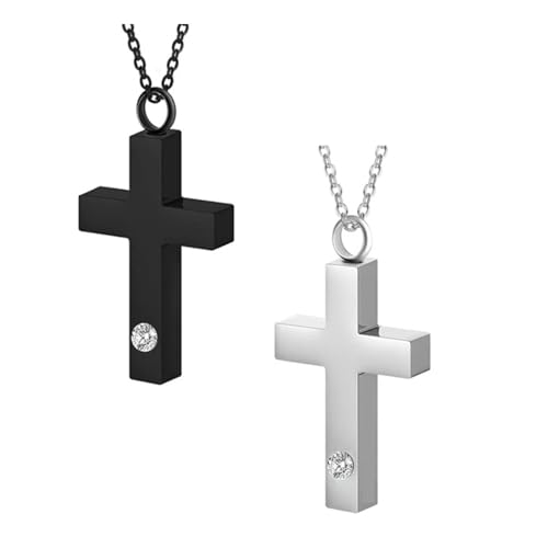 Gramigg Gedenk-Halskette mit Urnen-Anhänger für Haustierasche-Halter, Andenken, Schmuck für Tierliebhaber und religiöse Gläubige, 2 Stück Gramigg Gedenk-Halskette mit Urnen-Anhänger für Haustierasche-Halter, Andenken, Schmuck für Tierliebhaber und religiöse Gläubige, 2 Stück von Gramigg