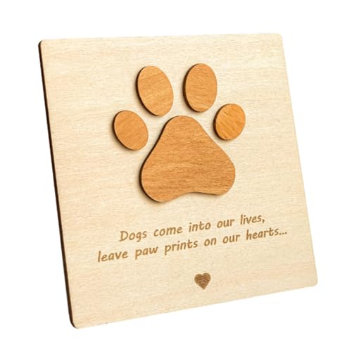 Gramigg Pet Memorial Card Haustierhund Welpe Holz Ornamente Für Outdoor Und Innengefühl Gedenkgeschenke Haustier Zehenbohnen von Gramigg