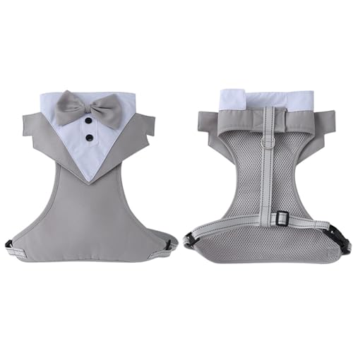 Hundegeschirr für kleine Hunde, ohne Ziehen, Hochzeits-Smoking, verstellbarer Clip, bequeme und sichere Schnallen, Haustiergeschirr, bequemes Design von Gramigg