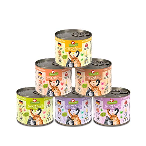GranataPet DeliCatessen Multipack 3 ohne Fisch, Nassfutter für Katzen im Probierpaket, Alleinfuttermittel ohne Getreide, Katzenfutter mit hohem Fleischanteil & hochwertigen Ölen, 6 x 200 g von GranataPet