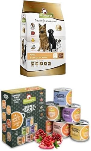 Bundle of GranataPet Liebling's Mahlzeit Adult Geflügel, 10 kg, Trockenfutter für Hunde, Hundefutter ohne Getreide & ohne Zuckerzusätze + GranataPet Suppenkasper Multipack, 6 x 140 g von GranataPet