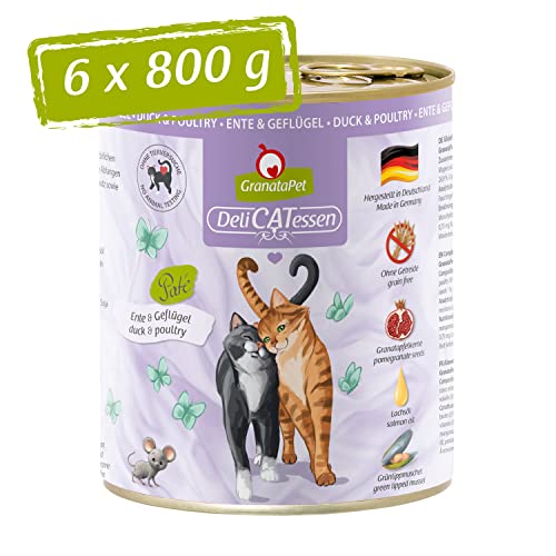 GranataPet DeliCatessen Ente & Geflügel, Nassfutter für Katzen, Katzenfutter für Feinschmecker, Futter ohne Getreide & ohne Zuckerzusätze, 6 x 800 g GranataPet DeliCatessen Ente & Geflügel, Nassfutter für Katzen, Katzenfutter für Feinschmecker, Futter ohne Getreide & ohne Zuckerzusätze, 6 x 800 g von GranataPet