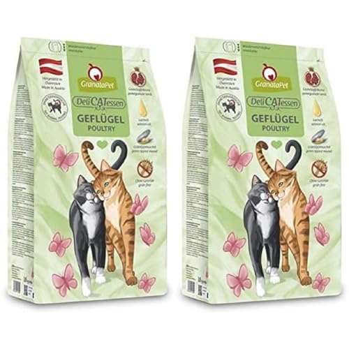 GranataPet Delicatessen Geflügel Adult, 300 g, Trockenfutter für Katzen, schmackhaftes Katzenfutter, Alleinfuttermittel ohne Getreide & ohne Zuckerzusätze (Packung mit 2) von GranataPet