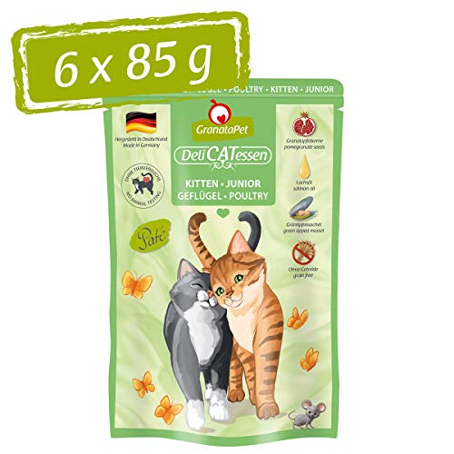 GranataPet DeliCatessen Kitten / Junior Geflügel, Nassfutter für Katzen, Katzenfutter für Feinschmecker, Futter ohne Getreide & ohne Zuckerzusätze, 6 x 85 g von GranataPet
