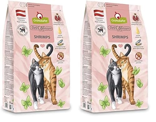 GranataPet Delicatessen Shrimps Adult, Trockenfutter für Katzen, schmackhaftes Katzenfutter, Alleinfuttermittel ohne Getreide & ohne Zuckerzusätze, 300 g (Packung mit 2) von GranataPet
