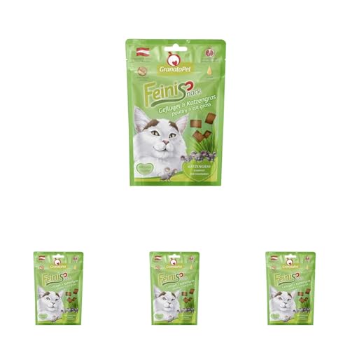 GranataPet FeiniSnack Geflügel & Katzengras, Leckerchen für Katzen, bekömmlicher Katzensnack, Katzenleckerli ohne Getreide & Zuckerzusätze, Belohnung für verspielte Samtpfoten, 50 g (Packung mit 4) GranataPet FeiniSnack Geflügel & Katzengras, Leckerchen für Katzen, bekömmlicher Katzensnack, Katzenleckerli ohne Getreide & Zuckerzusätze, Belohnung für verspielte Samtpfoten, 50 g (Packung mit 4) von GranataPet