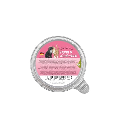 GranataPet Filet à la carte Huhn & Kaninchen, Nassfutter für Katzen, Filet-Stückchen ohne Getreide, Katzenfutter ohne Zuckerzusatz, hoher Fleischanteil, 6 x 85 g von GranataPet