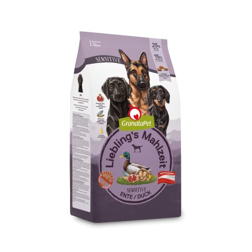 GranataPet Liebling's Mahlzeit Ente Sensitive, Trockenfutter für Hunde, Hundefutter ohne Getreide & ohne Zuckerzusätze, Alleinfuttermittel, 4 x 1,8 kg von GranataPet