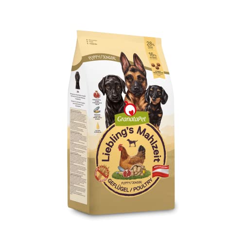 GranataPet Liebling's Mahlzeit Geflügel Junior, Trockenfutter für Hunde, Hundefutter ohne Getreide & ohne Zuckerzusätze, Alleinfuttermittel, 4 x 1,8 kg von GranataPet
