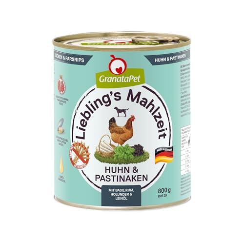 GranataPet Liebling's Mahlzeit Huhn & Pastinaken, Nassfutter für Hunde, Hundefutter ohne Getreide & ohne Zuckerzusätze, Alleinfuttermittel, 6 x 800 g von GranataPet