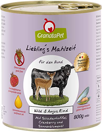 GranataPet Liebling's Mahlzeit Hundefutter Wild & Angus Rind (Wild & Angus Rind, 12 x 800g) von GranataPet