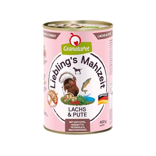 GranataPet Liebling's Mahlzeit multipak 1, Hundenassfutter Testpaket, komplettes, getreidefreies Hundefutter mit hohem Fleischanteil, mit wertvollen Ölen, 6 x 400 g von GranataPet