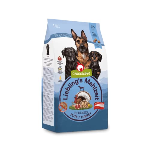 GranataPet Liebling's Mahlzeit Pute Fit im Alter, Trockenfutter für Hunde, Hundefutter ohne Getreide & ohne Zuckerzusätze, Alleinfuttermittel, 4 x 1,8 kg von GranataPet