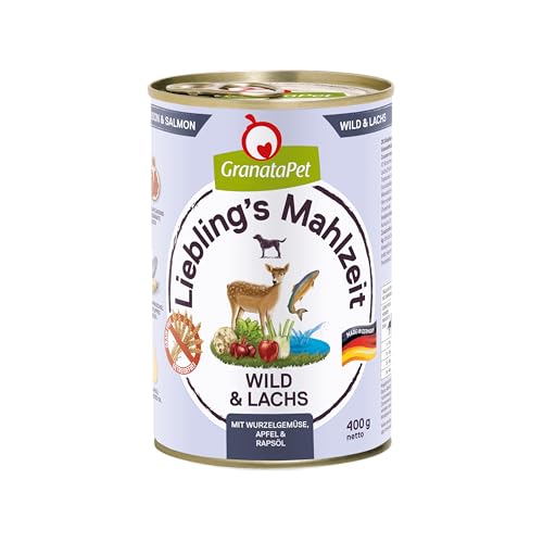 GranataPet Liebling's Mahlzeit Wild & Lachs, Nassfutter für Hunde, Hundefutter ohne Getreide & ohne Zuckerzusätze, Alleinfuttermittel, 6 x 400 g GranataPet Liebling's Mahlzeit Wild & Lachs, Nassfutter für Hunde, Hundefutter ohne Getreide & ohne Zuckerzusätze, Alleinfuttermittel, 6 x 400 g von GranataPet