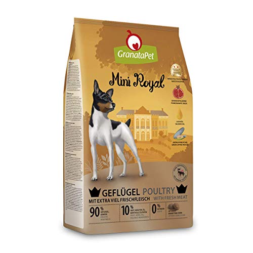 GranataPet Mini Royal Geflügel, 1 kg, Trockenfutter für Hunde, Hundefutter ohne Getreide & ohne Zuckerzusatz, Alleinfuttermittel für ausgewachsene Hunde von GranataPet
