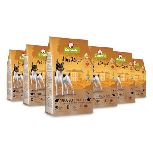 GranataPet Mini Royal Geflügel, Trockenfutter für Hunde, Hundefutter ohne Getreide & ohne Zuckerzusatz, Alleinfuttermittel für ausgewachsene Hunde, 6 x 1 kg GranataPet Mini Royal Geflügel, Trockenfutter für Hunde, Hundefutter ohne Getreide & ohne Zuckerzusatz, Alleinfuttermittel für ausgewachsene Hunde, 6 x 1 kg von GranataPet