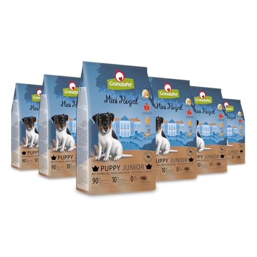 GranataPet Mini Royal Junior, Trockenfutter für Hunde, Hundefutter ohne Getreide & ohne Zuckerzusatz, Alleinfuttermittel für Welpen 6 x 1 kg GranataPet Mini Royal Junior, Trockenfutter für Hunde, Hundefutter ohne Getreide & ohne Zuckerzusatz, Alleinfuttermittel für Welpen 6 x 1 kg von GranataPet