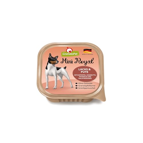 GranataPet Mini Royal Lachs & Pute, 11 x 150 g, Nassfutter für Hunde, Hundefutter ohne Getreide & ohne Zuckerzusatz, Alleinfuttermittel für ausgewachsene Hunde von GranataPet