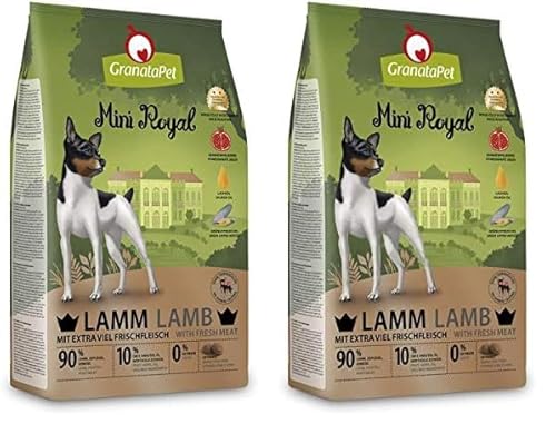 GranataPet Mini Royal Lamm, Trockenfutter für Hunde, Hundefutter ohne Getreide & ohne Zuckerzusatz, Alleinfuttermittel für ausgewachsene Hunde, 1 kg (Packung mit 2) von GranataPet