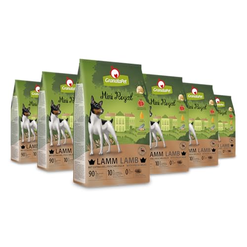 GranataPet Mini Royal Lamm, Trockenfutter für Hunde, Hundefutter ohne Getreide & ohne Zuckerzusatz, Alleinfuttermittel für ausgewachsene Hunde, 6 x 1 kg GranataPet Mini Royal Lamm, Trockenfutter für Hunde, Hundefutter ohne Getreide & ohne Zuckerzusatz, Alleinfuttermittel für ausgewachsene Hunde, 6 x 1 kg von GranataPet
