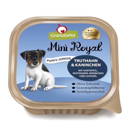 GranataPet Mini Royal Truthan & Kaninchen Junior, Nassfutter für Hunde, Hundefutter ohne Getreide & ohne Zuckerzusatz, Alleinfuttermittel für heranwachsende Hunde, 11 x 150 g GranataPet Mini Royal Truthan & Kaninchen Junior, Nassfutter für Hunde, Hundefutter ohne Getreide & ohne Zuckerzusatz, Alleinfuttermittel für heranwachsende Hunde, 11 x 150 g von GranataPet
