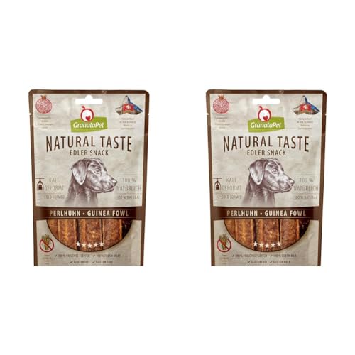 GranataPet Natural Taste Edler Snack Perlhuhn, 90 g (2er Pack), Hundeleckerli ohne Getreide & ohne Zuckerzusätze, Belohnung für zwischendurch, schmackhafter Hundesnack von GranataPet