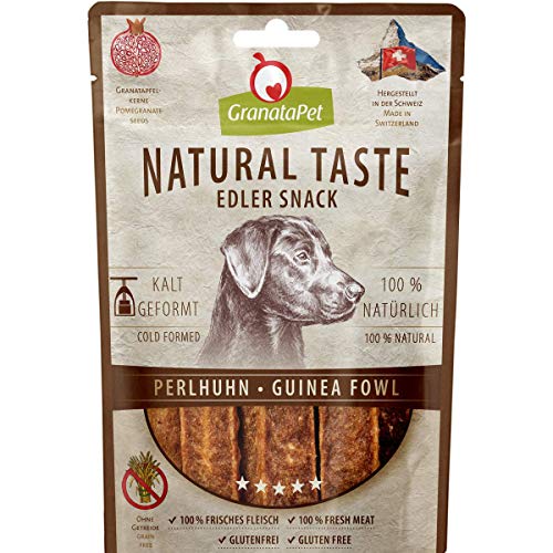 GranataPet Natural Taste Edler Snack Perlhuhn, 90 g (1er Pack), Hundeleckerli ohne Getreide & ohne Zuckerzusätze, Belohnung für zwischendurch, schmackhafter Hundesnack von GranataPet